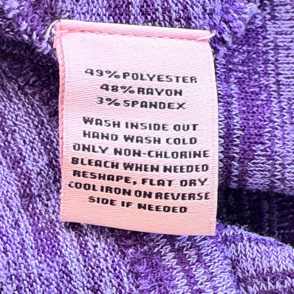 Juicy Couture‎ Sweater Sz L Purple Dye Cutout Lightweight Long Sleeve Top - Picture 4 of 9